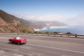 car driving down pacific coast highway