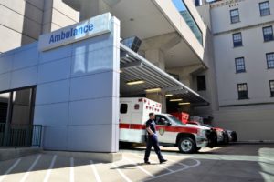 Photo of the exterior of a hospital.