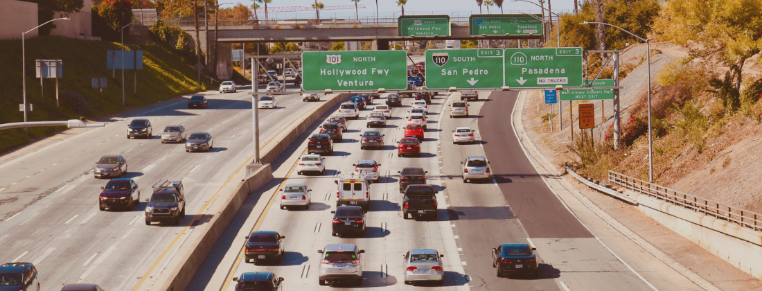 Photo of a California freeway's traffic.