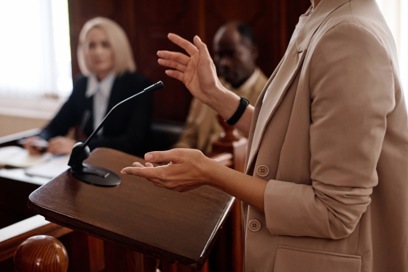 Court hearing for a wrongful death case.