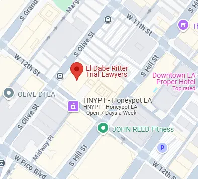 Map of El Dabe Ritter Trial Lawyers Los Angeles Office