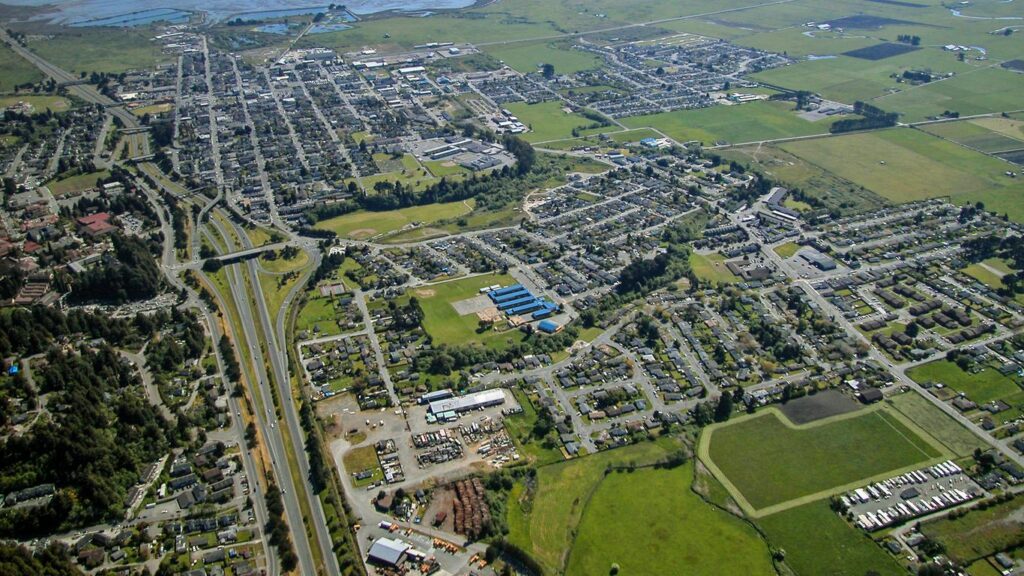 Aerial view of Arcata, CA