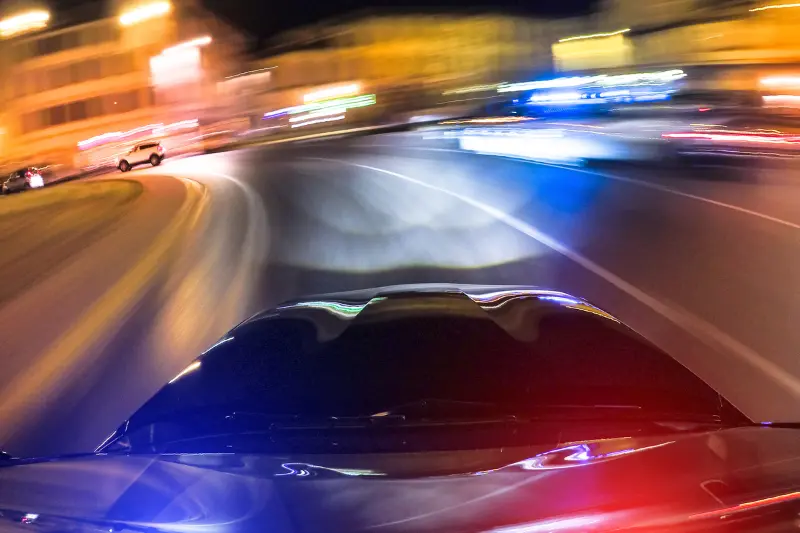 image of a police chase
