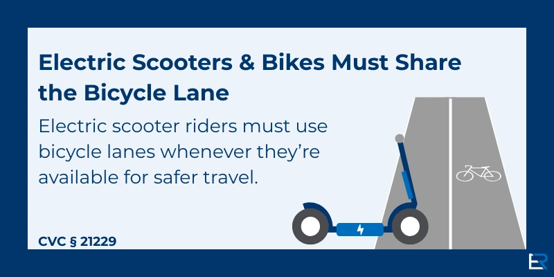 CVC §21229 – Ride Electric Scooter on Bicycle Lanes