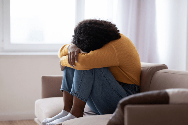 lady feeling tense after a car accident