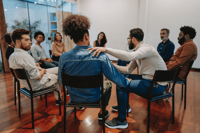 image of a support group for car accident victims with PTSD