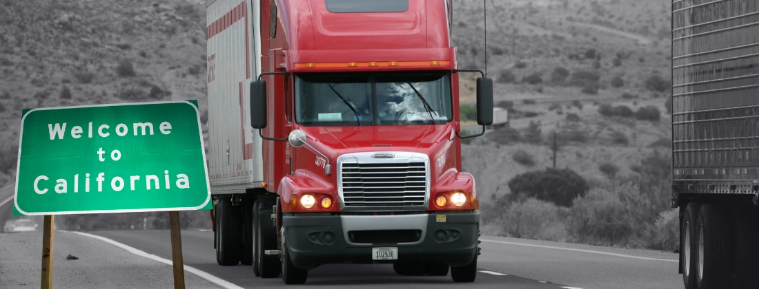 truck driving through california