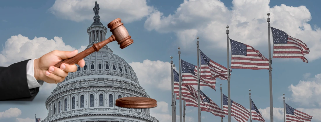 image of the US capital with a gavel