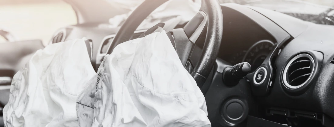 car with airbags deployed after a car accident