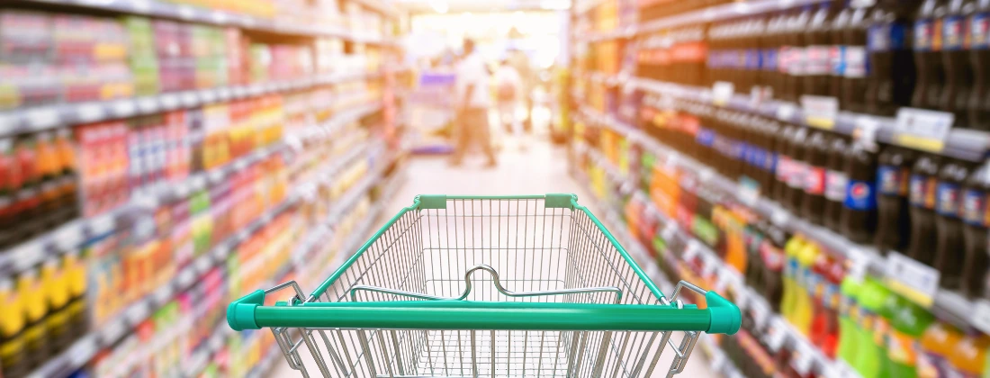 shopping cart in a supermarket