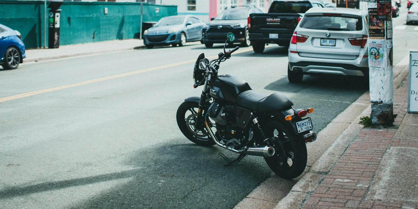 motorcycle parked on the street
