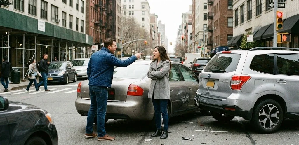 a driver blaming the other driver for a car accident