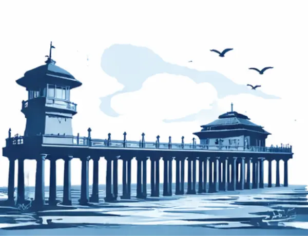 Graphic of the Huntington Beach pier