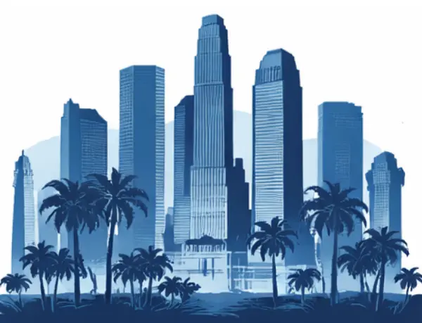 Graphic of the Los Angeles skyline