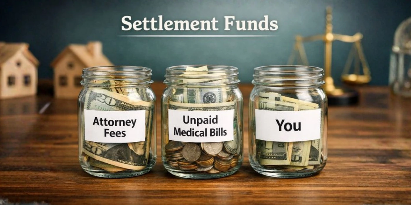 three jars that indicate how settlements are divided into