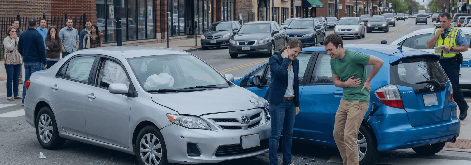 minor accident causing injuries on the drivers with airbag deployment