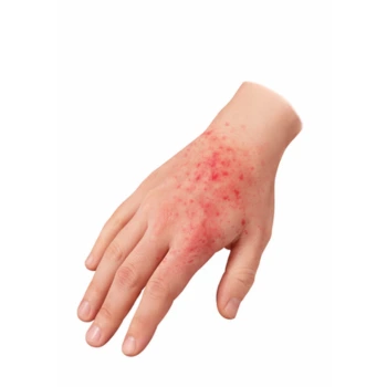 example visual of a chemical burn on a hand