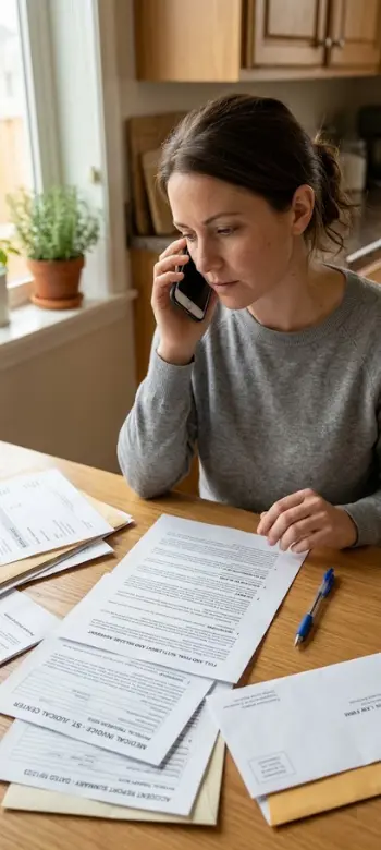 Reviewing an insurance settlement offer after a rear-end accident