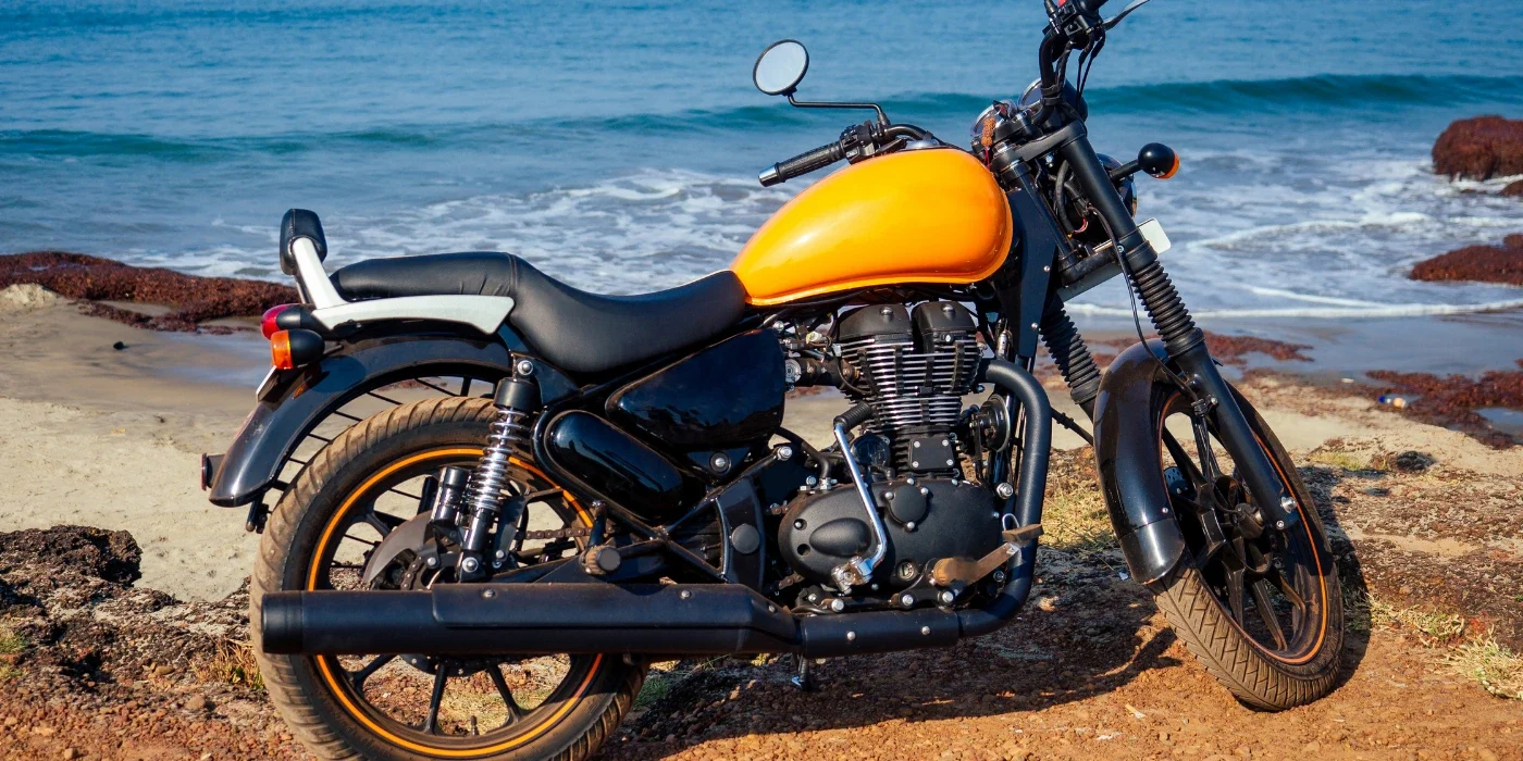 motorcycle by the beach