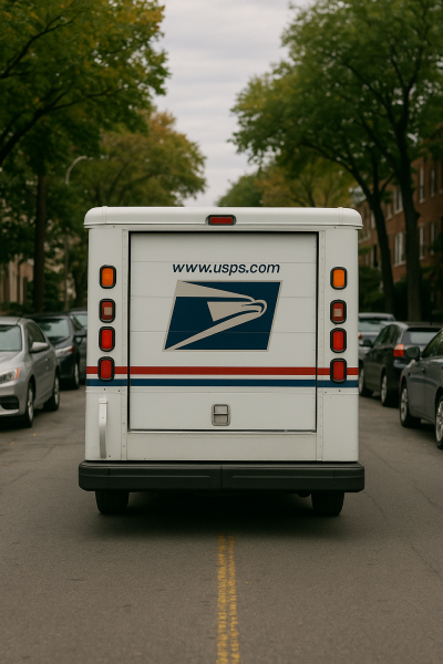 mail-delivery-truck-usps U.S. Postal Service Delivery Truck